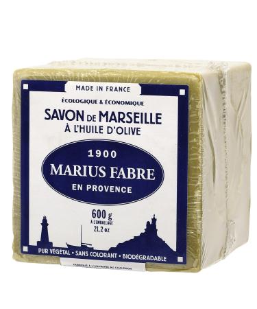 Marius Fabre Le Lavoir: 2x 600 g genuine Marseille core soap made from 72% olive oil (cube soap)