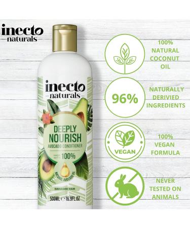 INECTO Natural Avocado Nourishing Conditioner 500ml Organic Avocado Oil For Softer Smoother Nourished Hair - Buy Online on GoSupps.com