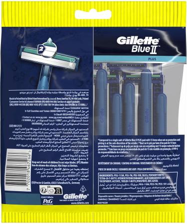 Gillette Blue II Plus Disposable Blades for Men - 20 Pack | International Shipping Available - Buy Online on GoSupps.com