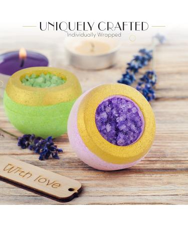 8-Piece Luxury Bath Bomb Set | Natural Organic Vegan Spa Pampering | Essential Oil Scented Fizzers for Home Spa, Birthday, Christmas Gifts - Buy Online on GoSupps.com