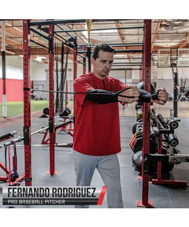 PowerNet Arm Care Bands - Baseball Softball Strength Training PowerBands for Injury Rehab & Pitching Warm-Ups - Attach Anywhere - Black | Advanced - Buy Online on GoSupps.com