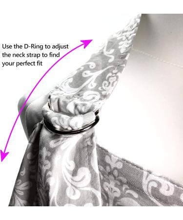 Grey Damask Adjustable Strap Breastfeeding Cover - Breathable Cotton - Boned Nursing Cover with Storage Bag & Towel Corners - Buy Online on GoSupps.com