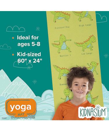 Kidnasium Kids Yoga Mat - Fun Prints 60x24 3mm Thick Exercise Mat for Babies, Toddlers, Children - Non-Toxic, Latex-Free Dino Poses - Buy Online on GoSupps.com
