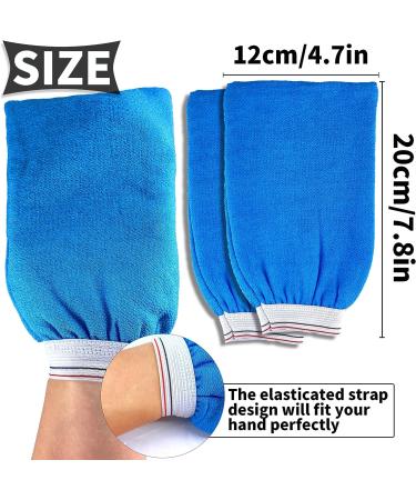 SKRYUIE Deep Exfoliating Mitt & Scrubber Gloves Kit for Body - Dead Skin Remover for Healthy Skin - SPA Bath/Shower Loofah Set for Women & Men (Blue 3pcs) - Buy Online on GoSupps.com
