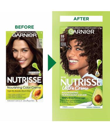 Garnier Nutrisse 33 Darkest Golden Brown Hair Color - Nourishing Creme Dye - Buy Online on GoSupps.com