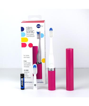 Violife Vss202 Sonic Electric Toothbrush for Home or Travel  Raspberry Pink  0.15 Pound