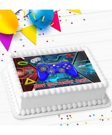 GAMING PARTY BIRTHDAY PERSONALISED ICING EDIBLE COSTCO CAKE TOPPER R1-3203 - Buy Online on GoSupps.com