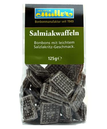 Salmiak wafers - sweets with a light salty liquorice flavour (15 bags - 15% discount) Salmiak wafers 125 g (pack of 15)