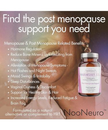 Harmony 50plus Post Menopause Supplement - Supports Bone Health, Hormone Balance & Wellbeing for Women Over 50 - Vegan-Friendly Formula with Sage, Hops, Ginseng, Flaxseed & Rosemary - Buy Online on GoSupps.com