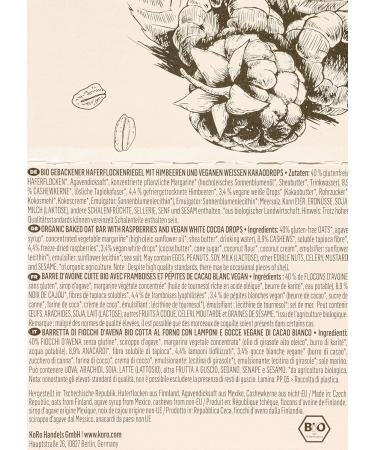 KoRo - Barre d'avoine framboise chocolat blanc bio 15 x 60 g Vegan 15 Count - Buy Online on GoSupps.com