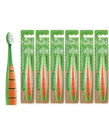 hello Kids Toddler Soft Bristle Toothbrush, BPA Free, Vegan, Promotes Oral and Gum Health for All Ages, 6 Count Original
