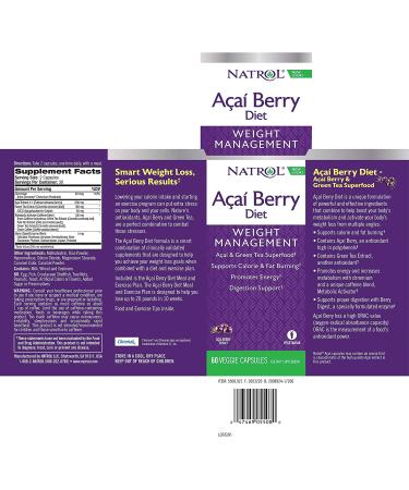 Natrol AcaiBerry Diet - 60 Capsules | Natural Weight Loss Supplement - Buy Online on GoSupps.com