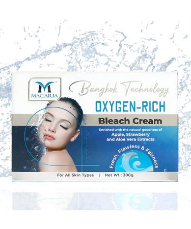 Macaria Oxygen Rich Face Bleach Cream for Hair Whitening & Lightening with Active Oxygen for Instant Glow Ammonia Free Formula for Brightening Dark Spots for Professional Treatment at Home 300g