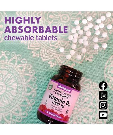 Bluebonnet Vitamin D3 5000 IU - 90 Chewable Tablets | Boost Immune Health - Buy Online on GoSupps.com