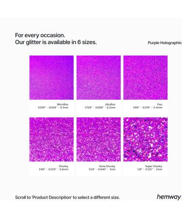 Hemway Biodegradable Eco Body Glitter - Cosmetic Safe Purple Holographic - 100g Super-Chunky | International Shipping Available - Buy Online on GoSupps.com