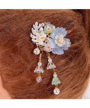 Beavorty 1 Pair Chinese Barrettes Ancient Style Hair Clips Tassel Hairpins Hanfu Hair Accessories Blue - Buy Online on GoSupps.com