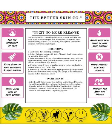 Zit No More Kleanse Facial Gel Cleanser - Treat Acne Prone Skin | The Better Skin Co. 5.5 Fl Oz - International Shipping Available - Buy Online on GoSupps.com