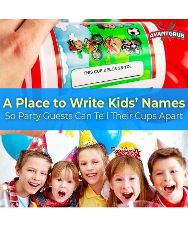 25 Pack Leakproof 12oz Kids Party Cups - BPA Free, Durable, Reusable and Dishwasher-Safe - Perfect for Birthday Parties, Travel and Bathroom Use - Buy Online on GoSupps.com