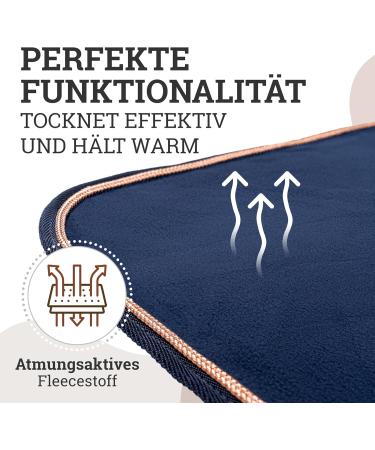 Esposita Sweat Ceiling with Fur Collar Champion Edition - Navy/Rose Gold 135cm | Fleece Cover with Ornamental Piping & Show Blanket - Buy Online on GoSupps.com