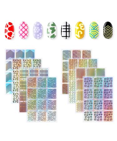 288 Piece Nail Vinyl Stencils & Decoration Stickers Set - 24 Sheets - Buy Online on GoSupps.com