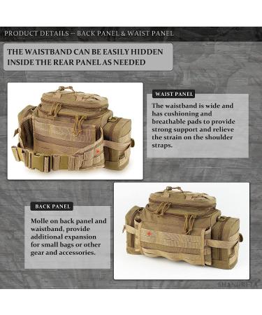 SHANGRI-LA Tactical Range Bag Outdoor Sling Backpack - Tan - Buy Online on GoSupps.com