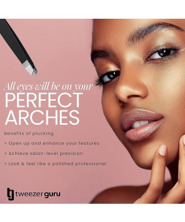 Tweezer Guru Slant Pointed Precision Tweezers for Women - Eyebrow & Hair Removal - Blackhead & Splinter Tweezer - Pink - Buy Online on GoSupps.com