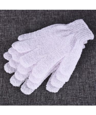 Hotop Dual-sided Exfoliating Shower Gloves - 4 Pairs | Body Bath Scrubs in White - Buy Online on GoSupps.com