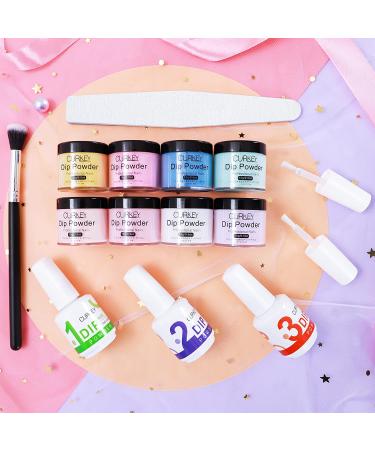 CURKEY Nail Dip Powder Kit - 8 Vibrant Colors Starter Set for DIY French Nail Art at Home - Buy Online on GoSupps.com