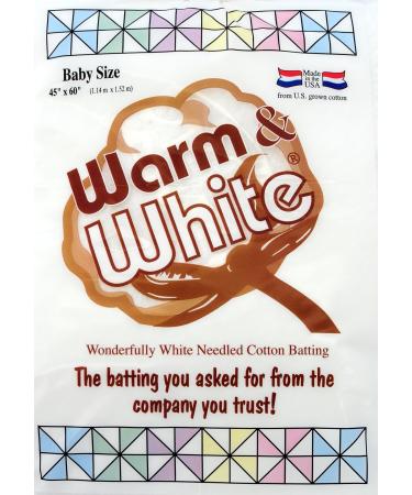 Warm Company 45-Inch by 60-Inch Warm and White Cotton Batting, Crib Size