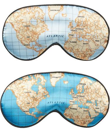 Kikkerland Maps Ultra Soft Sleep Mask - Assorted | Comfortable Eye Mask - Buy Online on GoSupps.com