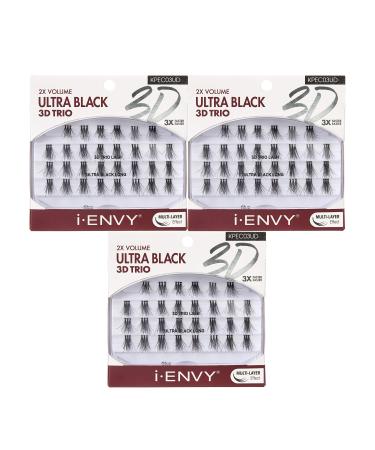 i-ENVY 3D Trio Ultra Black Long Lashes (3 PACK) 1 Count (Pack of 3) Ultra Black Long - Buy Online on GoSupps.com