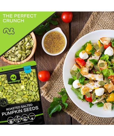 Roasted & Salted Pumpkin Seeds Pepitas No Shell - 32oz Resealable Bag - Healthy Vegan Keto Snack - 2lb Pack - All Natural Protein Food - Buy Online on GoSupps.com