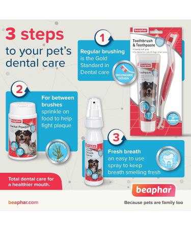 Beaphar Fresh Breath Anti-Plaque Spray | 150ml for Dogs & Cats | Dental Care to Combat Bad Breath & Tartar - Buy Online on GoSupps.com