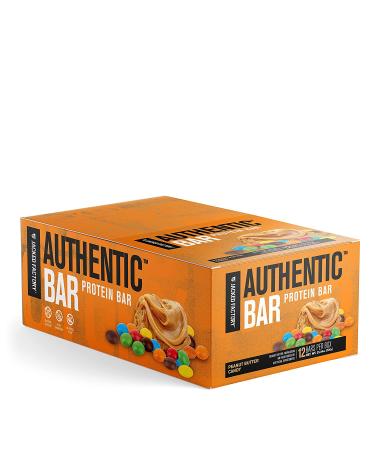 Authentic Bar Peanut Butter Candy Protein Bars - 12 Pack of Meal Replacement Energy Bars with 16g Whey Protein Isolate, Natural Sugars from Pure Honey, and Healthy Fat Peanut Butter Foundation - Buy Online on GoSupps.com