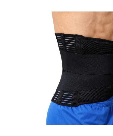 NeoTech Care Adjustable Compression Wide Back Brace Lumbar Support Belt - Size L (Charcoal) | Best Support for Lumbar Pain Relief - Buy Online on GoSupps.com