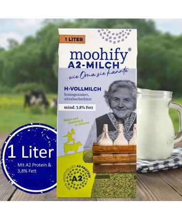 A2 Feel-Good Milk H - Full Milk 3.8% - 6 Pack | Durable Protein Milk from Species-Appropriate Husbandry | Non-GMO A2 Protein Milk for Athletes - 1 Liter Each - Buy Online on GoSupps.com