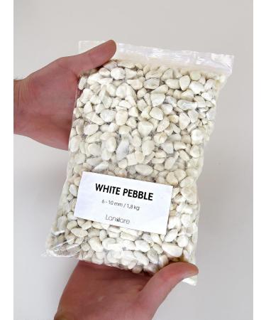 Landare 1.8kg White Pebble Stones - Decorative Gravel for Vases & Gardens (6-10 mm) - Small Decorative Stones - Buy Online on GoSupps.com