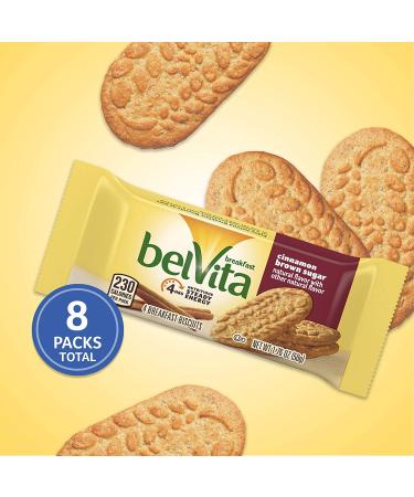 Belvita Cinnamon Brown Sugar Breakfast Biscuits - 4 Pack, 14.08 Oz, 8 Count - Healthy Snack - Buy Online on GoSupps.com