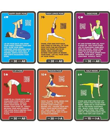 Stack 52 Yoga Exercise Cards - Beginner to Advanced Poses - Improve Fitness and Flexibility - Mega Pack with Video Instructions - Buy Online on GoSupps.com