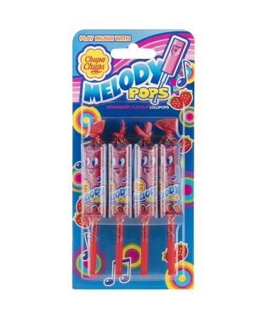 Chupa Chups Strawberry Melody Pops, 4x15g 4 Count (Pack of 1)