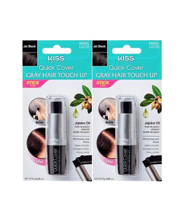 KISS Quick Cover Gray Hair Root Touch Up Stick (2 Pack - Jet Black)