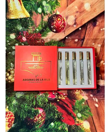 Merry Christmas Aromas de la Isla Gift Set for Women (Alicia+Mariposa+Camerata+Gato Negro+Blue Moon) + Teddy Bear Merry Christmas (peluche Feliz Navidad) - Buy Online on GoSupps.com
