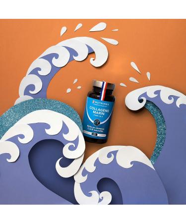 MARINE COLLAGEN - Type 1 & 2 PATENTED Pure and Natural - Vitamins A C & E Plant-based - Nutrimea - Skin Hydration - Protects Bones and Joints - 900 mg - 90 Capsules - Made in France - Buy Online on GoSupps.com