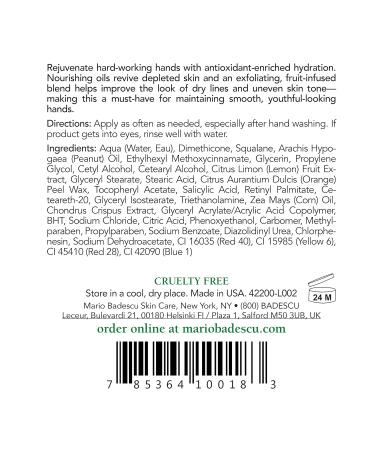 Mario Badescu Fruit & Vitamin A Hand Cream - Lightweight Moisturizer for Dry Hands | Alpha Hydroxy Acids for Softer Skin | 4 Fl Oz - International Shipping Available - Buy Online on GoSupps.com