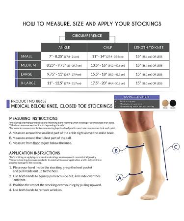 Truform 20-30 mmHg Compression Stockings Short Length, Black, Large - 1 Pair - Buy Online on GoSupps.com