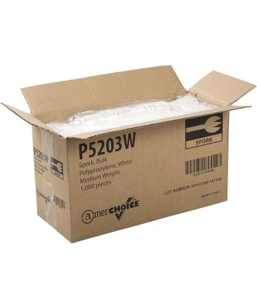 AmerCare Medium Weight White Polypropylene Sporks - Case of 1000 - Buy Online on GoSupps.com