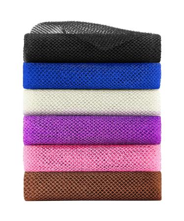 6 Pieces African Net Sponge African Bath Sponge Exfoliating Shower Body Scrubber Shower Bath Accessories for Daily Use