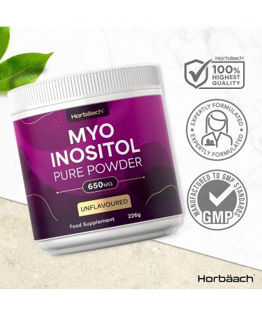 Inositol Powder 650mg | Pure Myo-Inositol Supplement for PCOS Support | Vitamin B8 | 226g | Vegan & Unflavoured by Horbaach - Buy Online on GoSupps.com