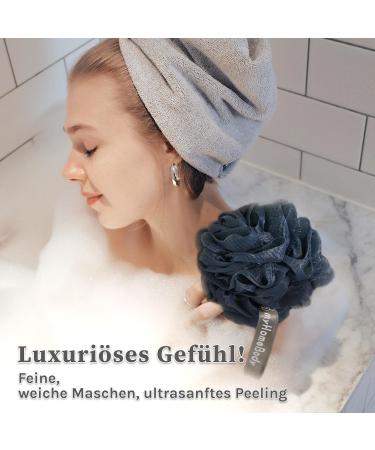 Buy Myhomebody Large 70g Luffashwamm - Gentle Peeling Body Scrubber & Shower Sponge with Activated Carbon - 3 Pack Sea Foam Green & Navy Blue - Buy Online on GoSupps.com