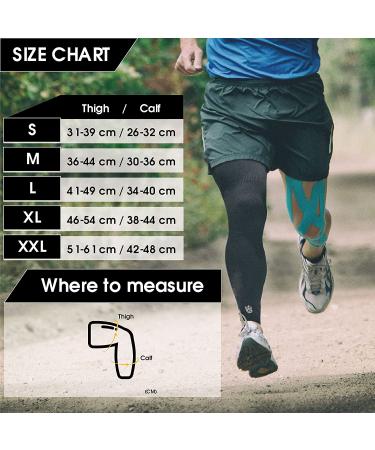 Vital Salveo Germanium Compression Leg Sleeve - X-Large Black - Support for Basketball, Arthritis - UV Protection - Men and Women - Buy Online on GoSupps.com